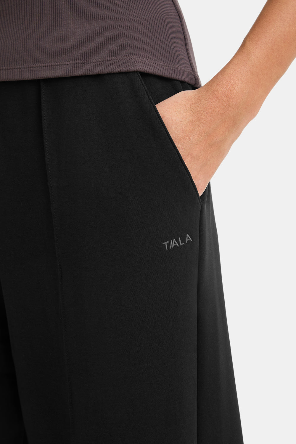 SoftSmart Wide Leg Jogger - Black