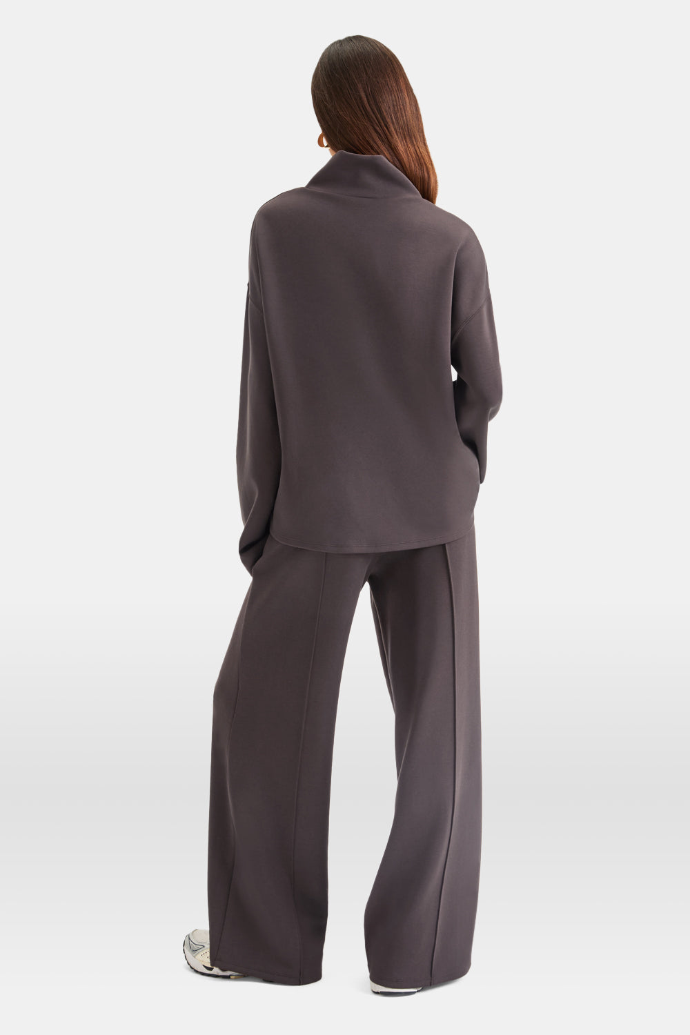 SoftSmart Funnel Neck Sweatshirt - Cocoa