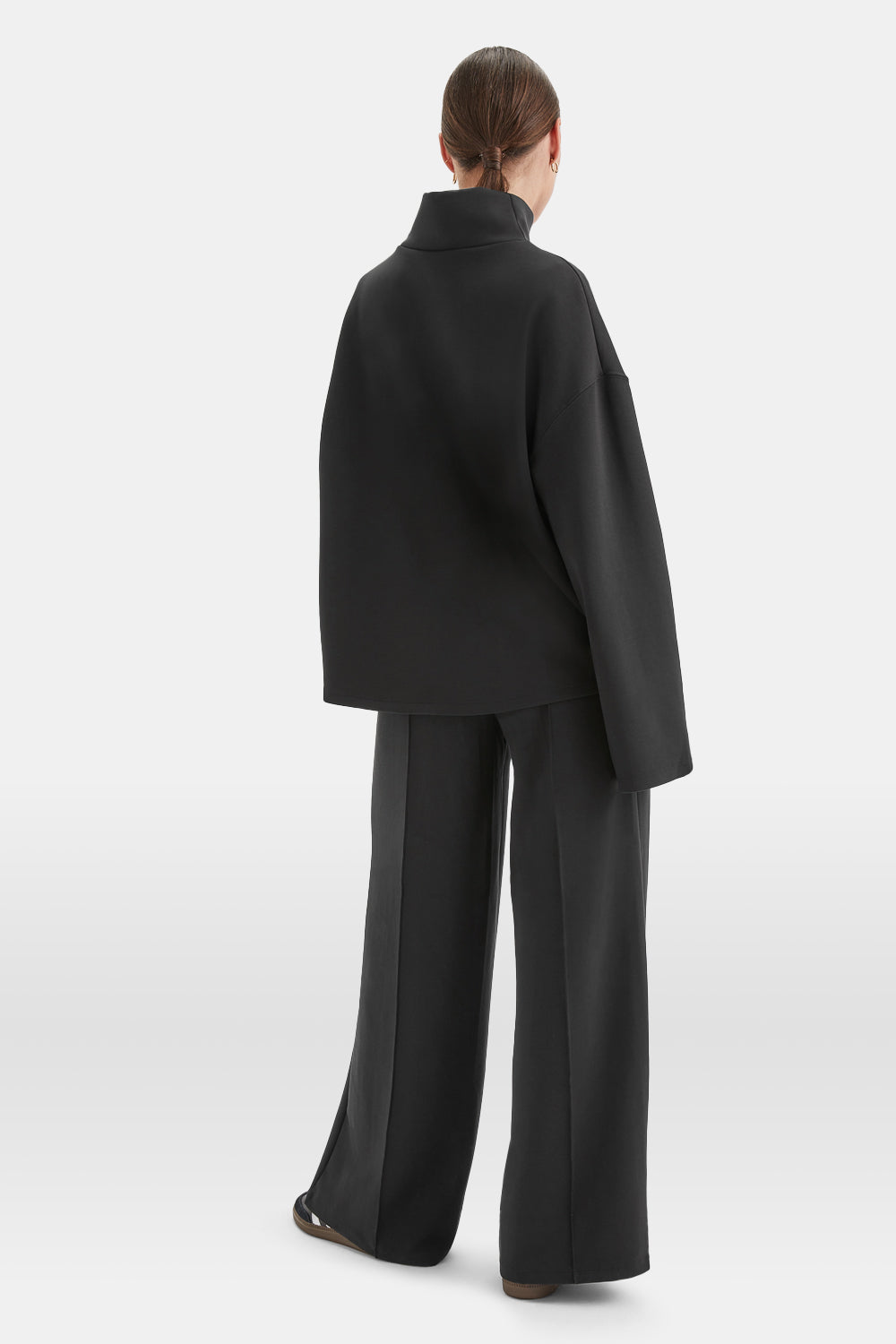 SoftSmart Funnel Neck Sweatshirt - Black