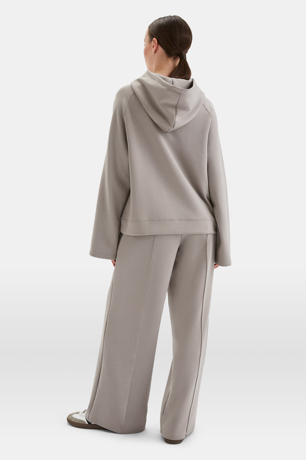 SoftSmart Flared Sleeve Hoodie - Pebble