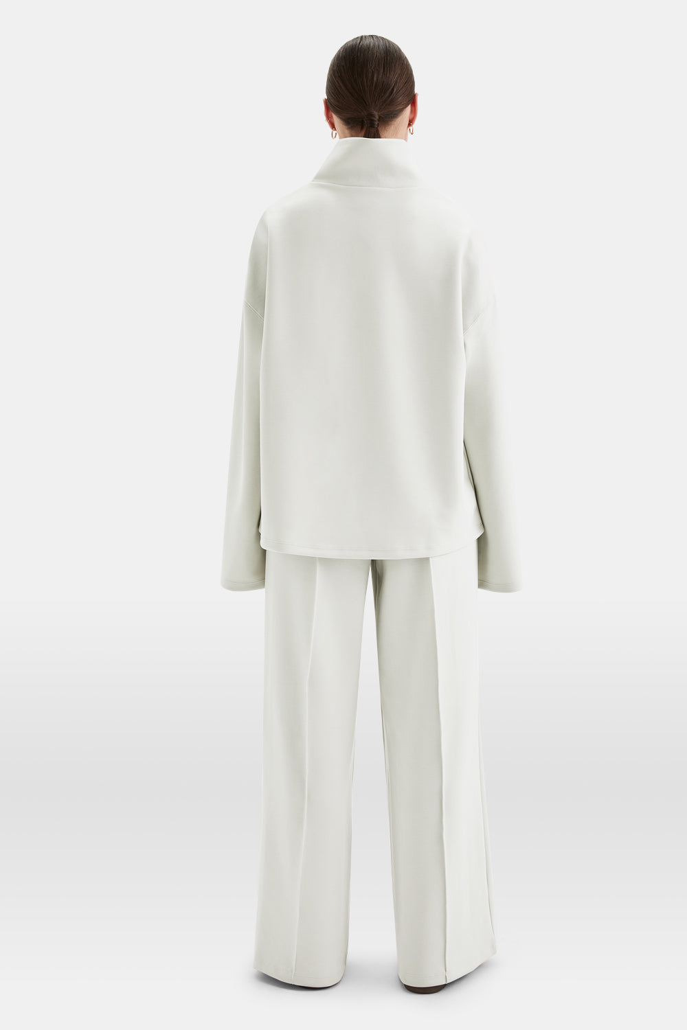 SoftSmart Funnel Neck Sweatshirt - Ecru