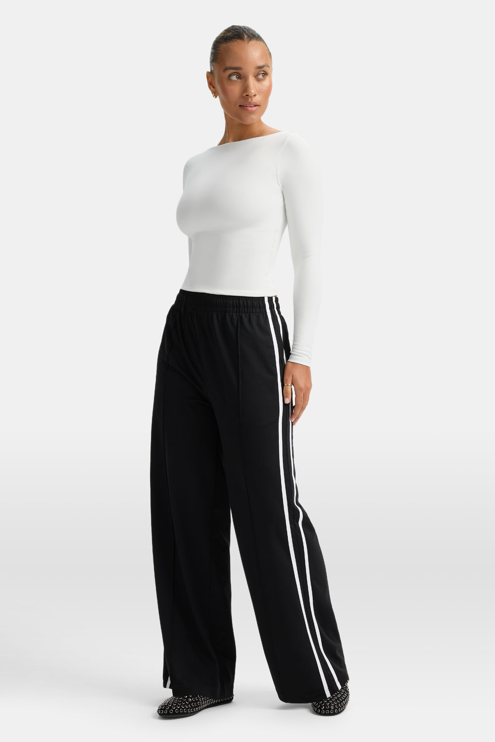 365 Boat Neck Long Sleeve Top - Coconut Milk