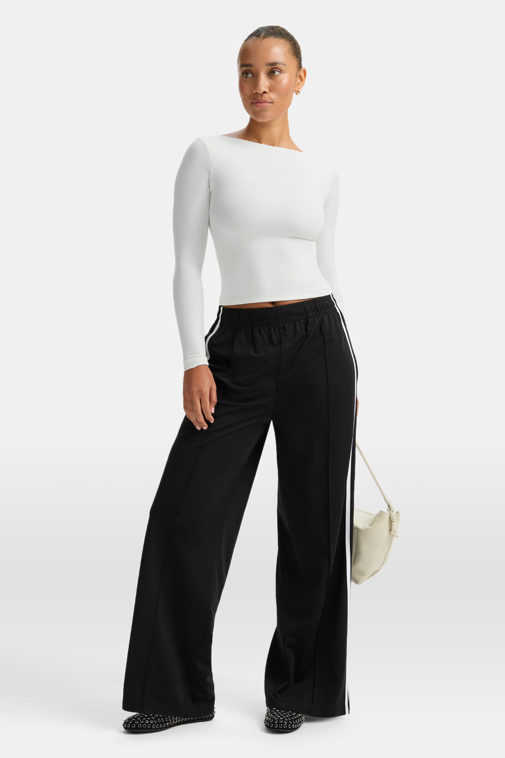 365 Boat Neck Long Sleeve Top - Coconut Milk