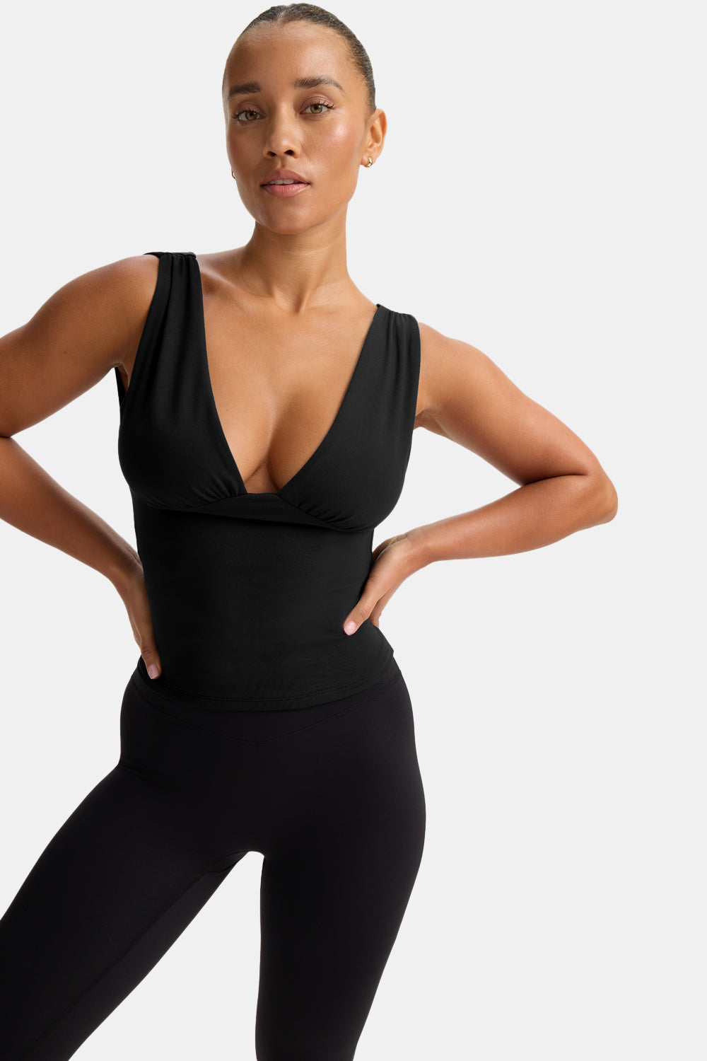 365 Plunge Neckline Top - Black