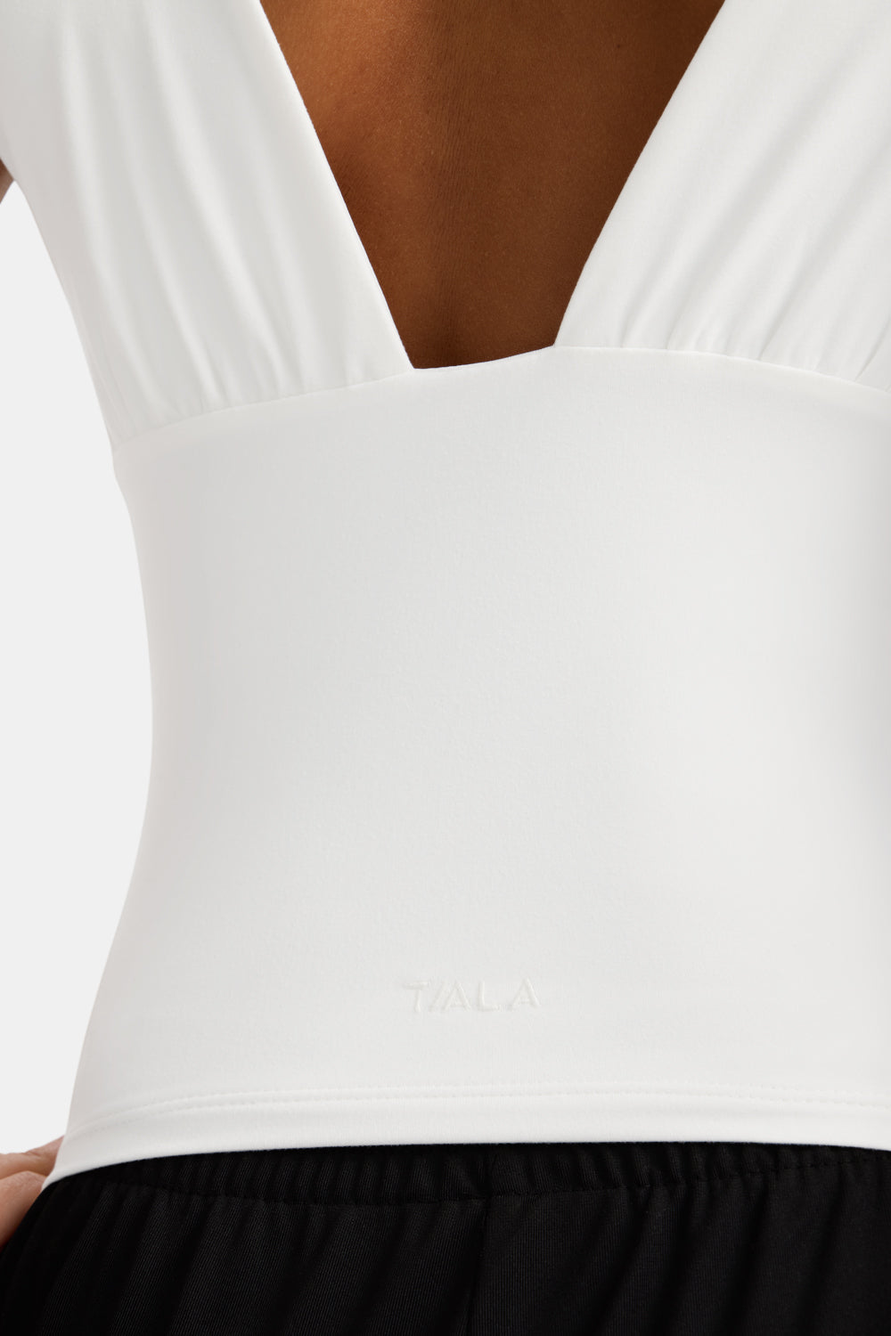 365 Plunge Neckline Top - Coconut Milk