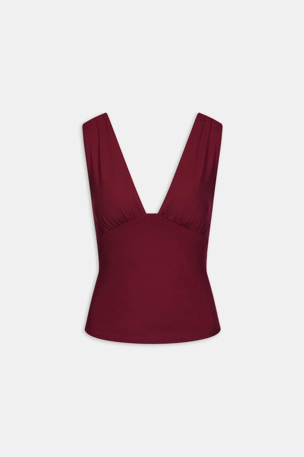 365 Plunge Neckline Top - Port Red