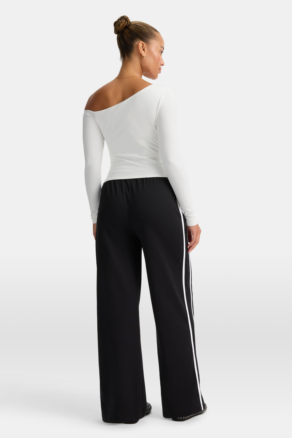 365 Asymmetric Ruched Long Sleeve Top - Coconut Milk