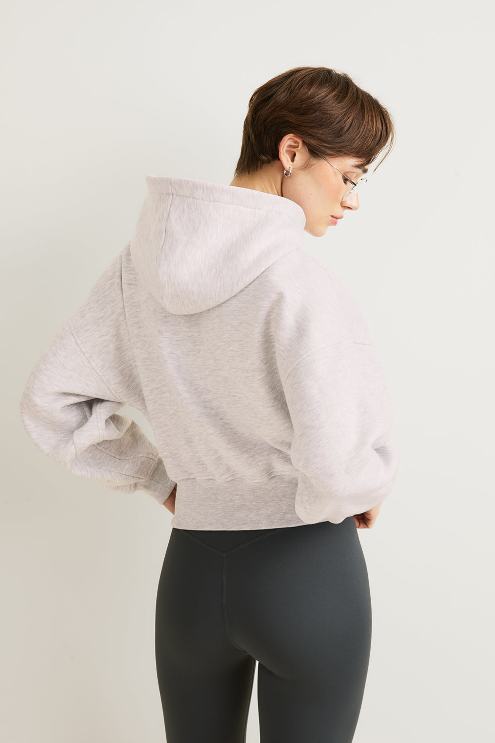 Cocoon Zip Through Hoodie - Oat Marl