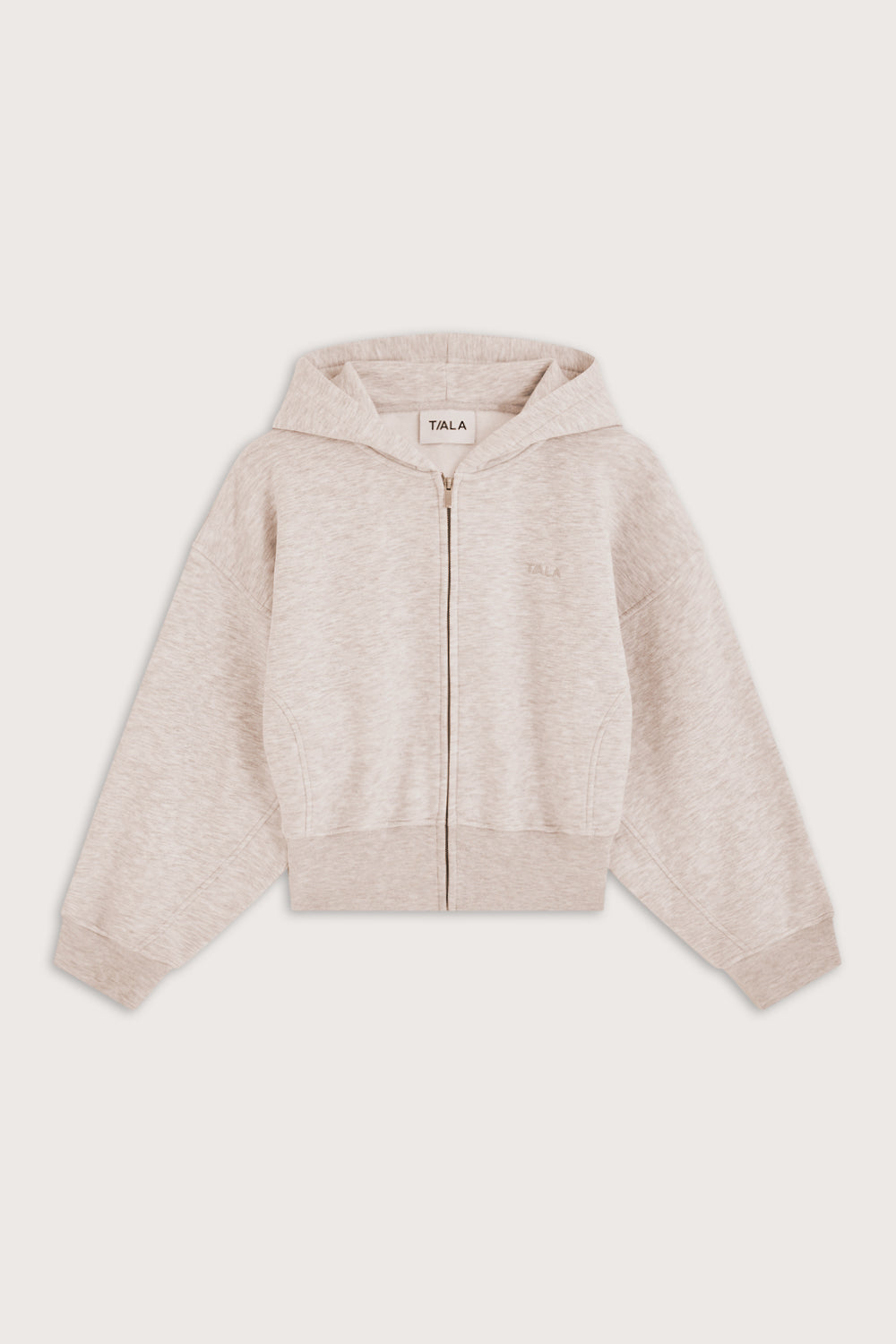 Cocoon Zip Through Hoodie - Oat Marl