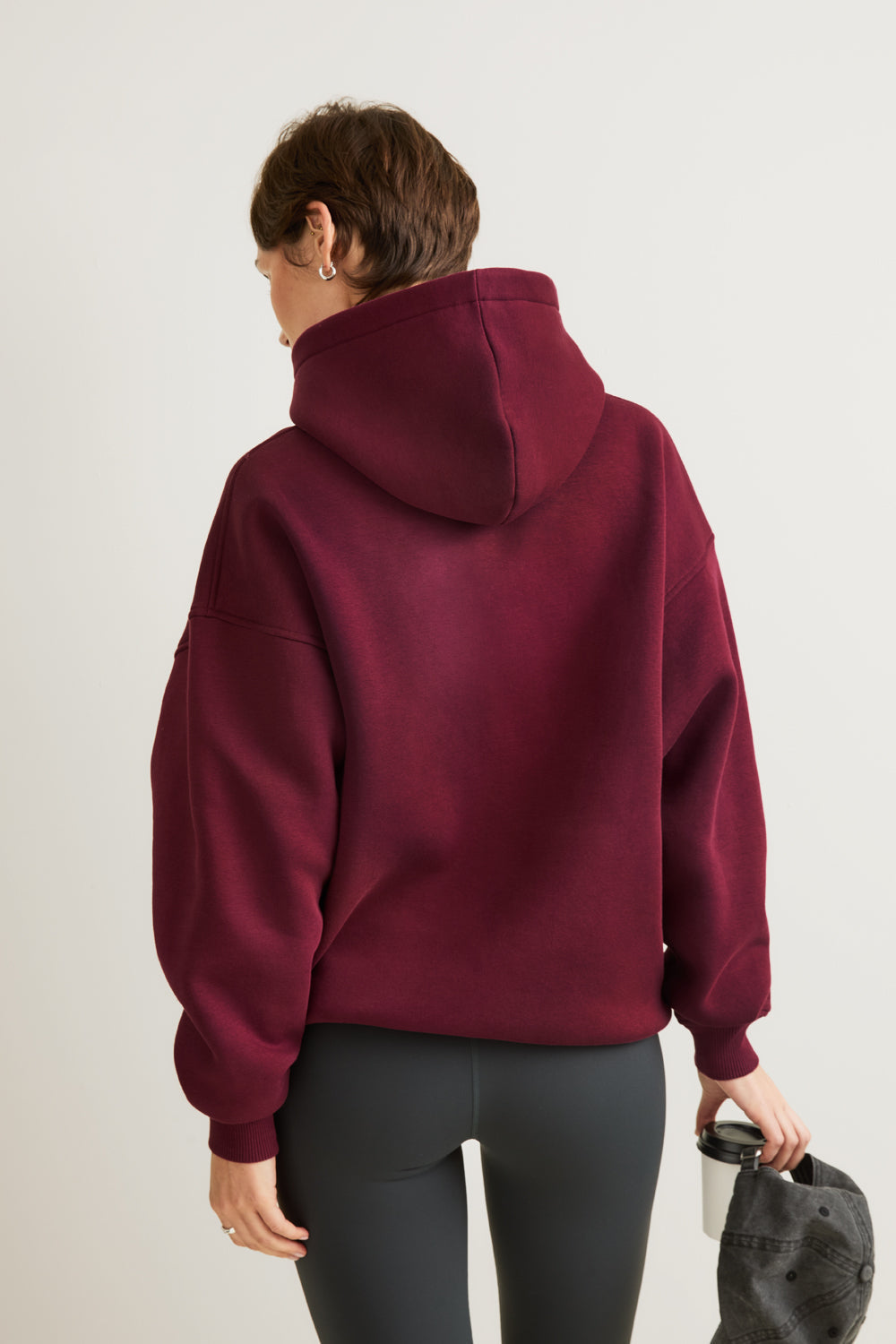 TALA Applique Oversized Hoodie - Burgundy