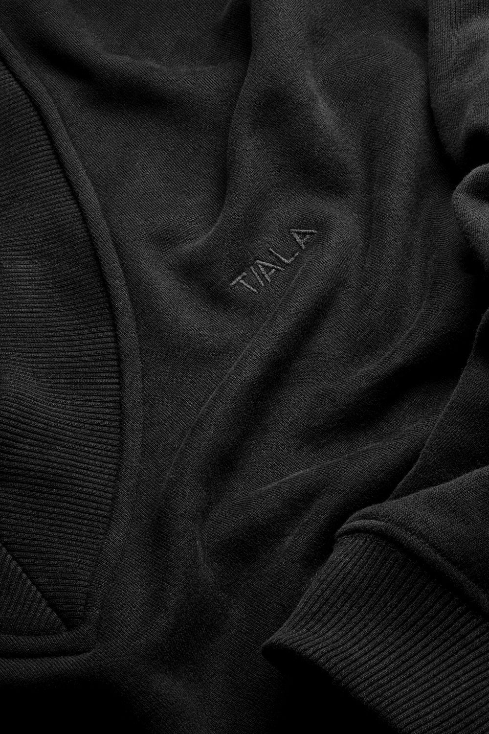 Oversized V Neck Sweatshirt - Black