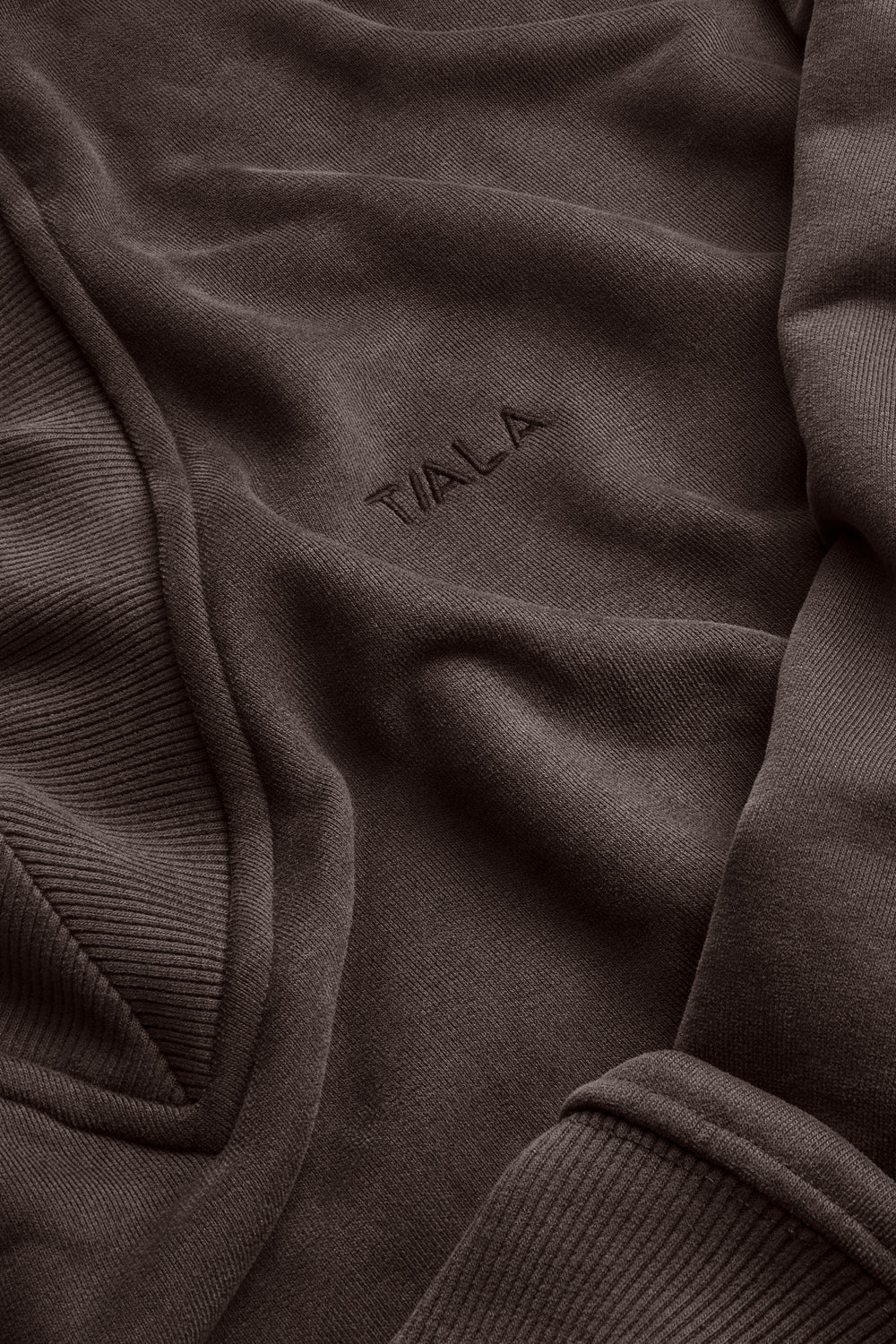 Oversized V Neck Sweatshirt - Mocha Brown