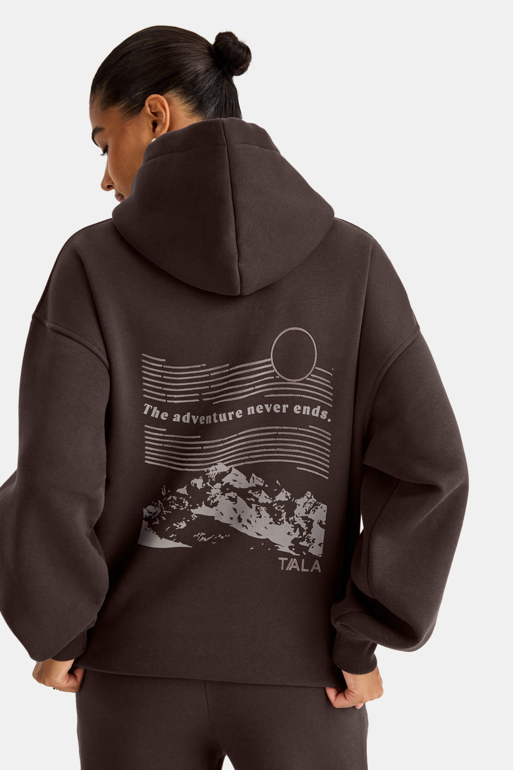 Outdoors Graphic Oversized Hoodie - Americano