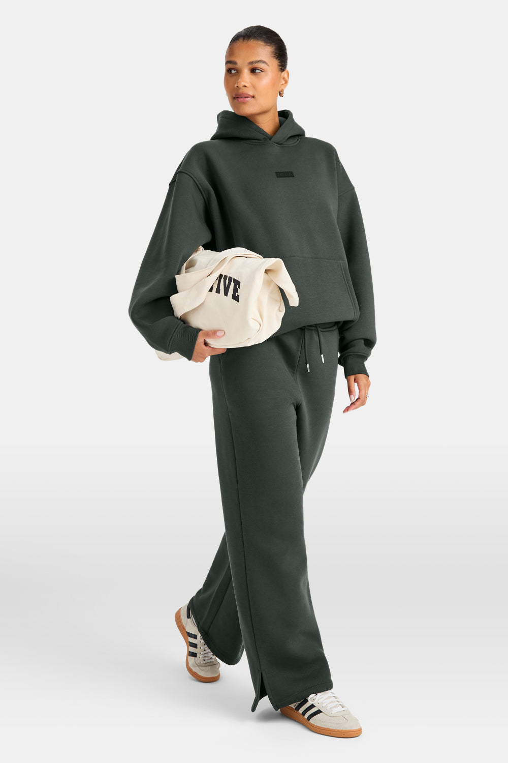 Outdoors Graphic Oversized Hoodie - Dark Moss