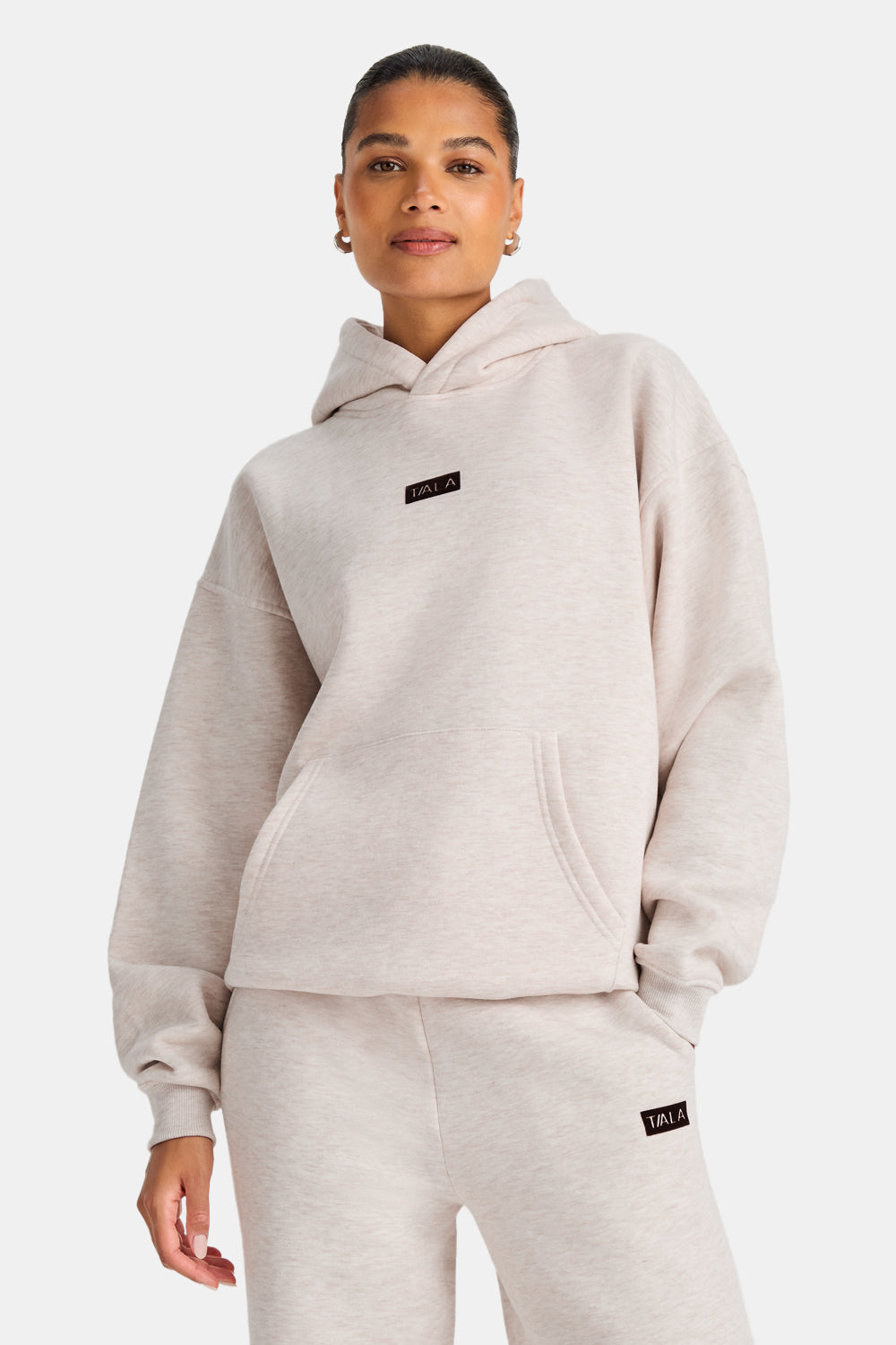 Outdoors Graphic Oversized Hoodie - Oat Marl