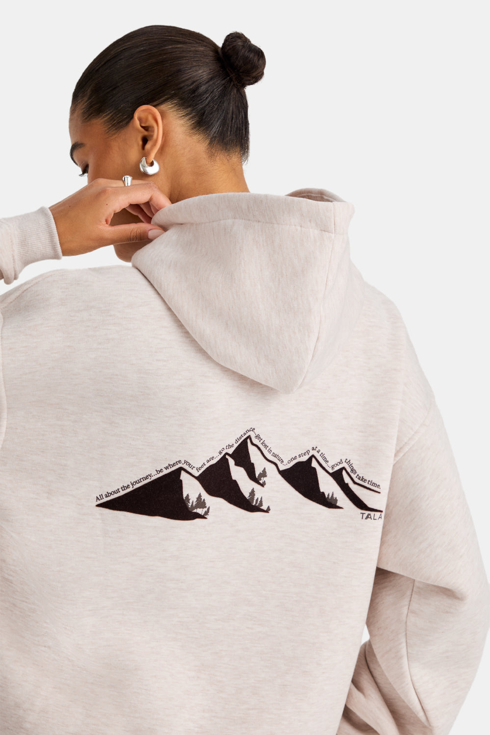 Outdoors Graphic Oversized Hoodie - Oat Marl