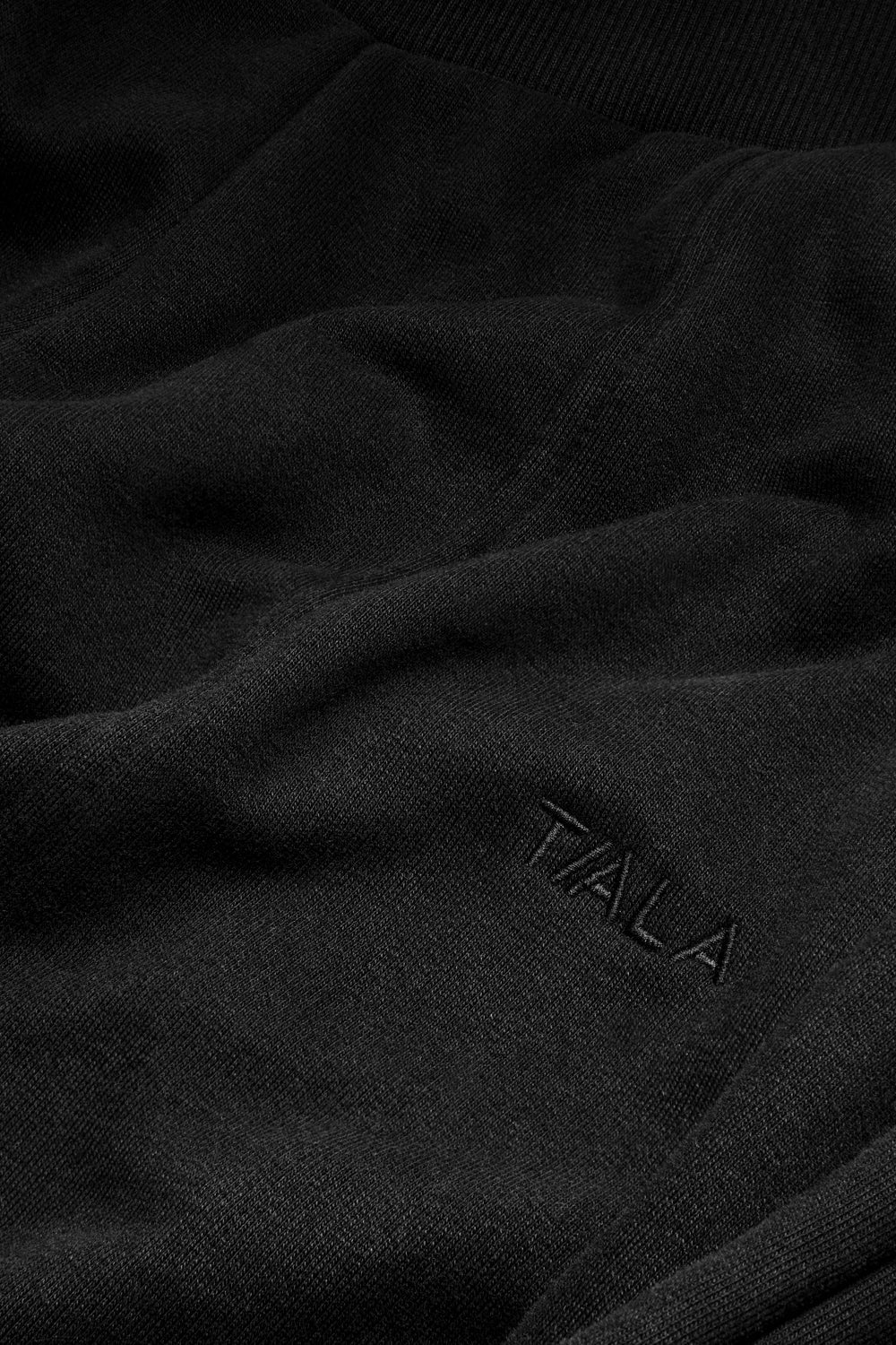 Pintuck Wide Leg Jogger - Black