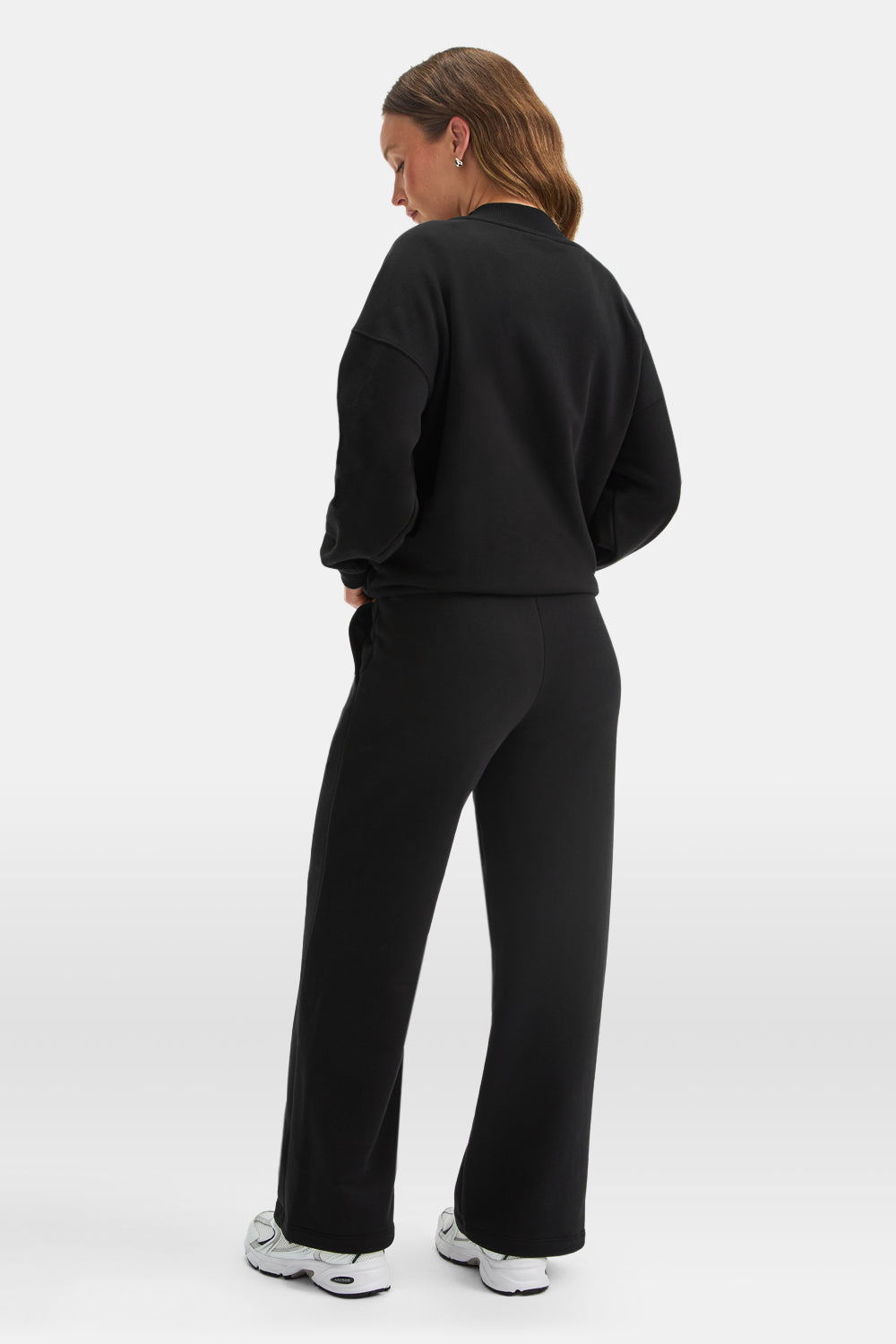 Pintuck Wide Leg Jogger - Black