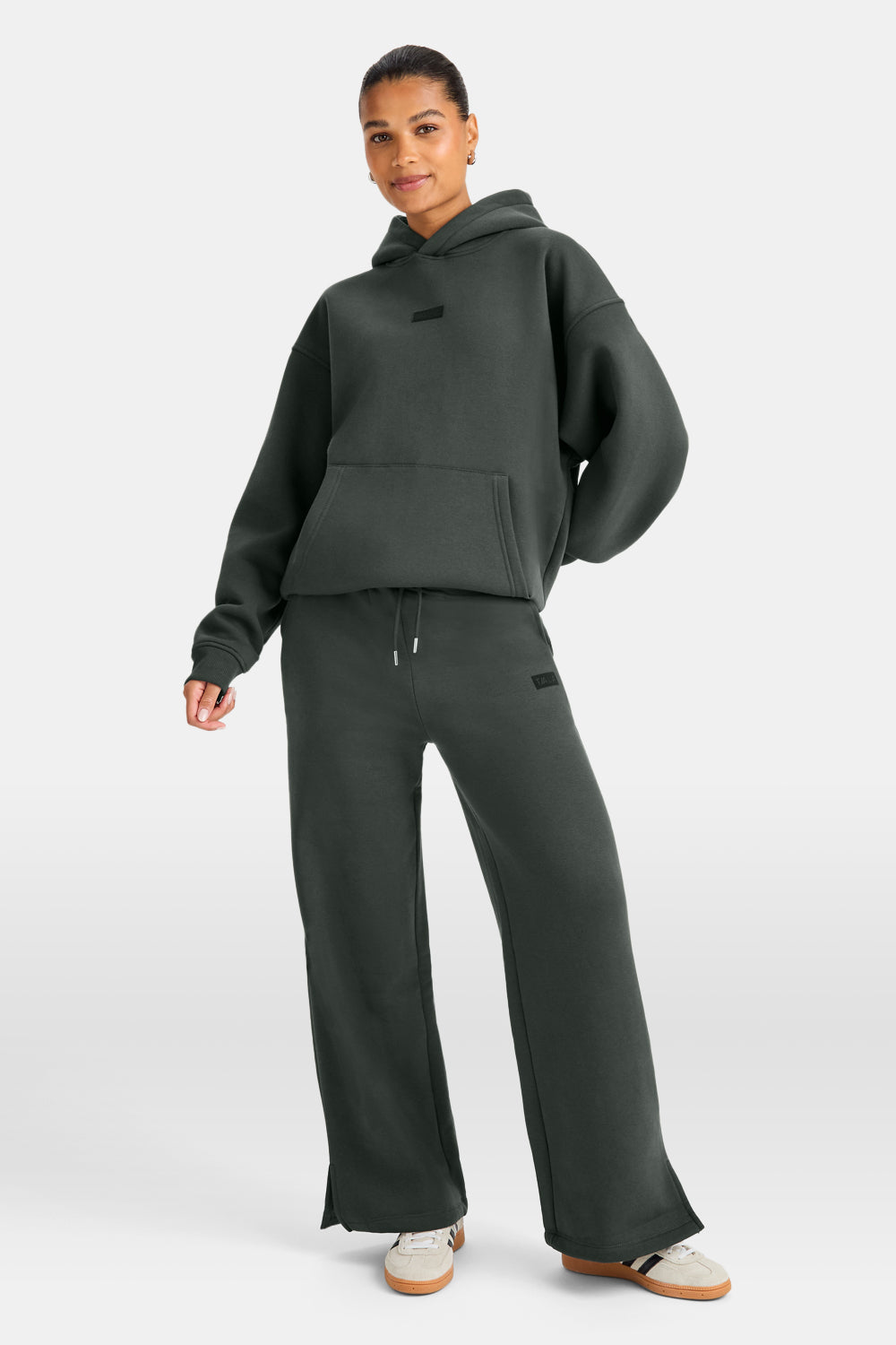Wide Leg Jogger - Dark Moss