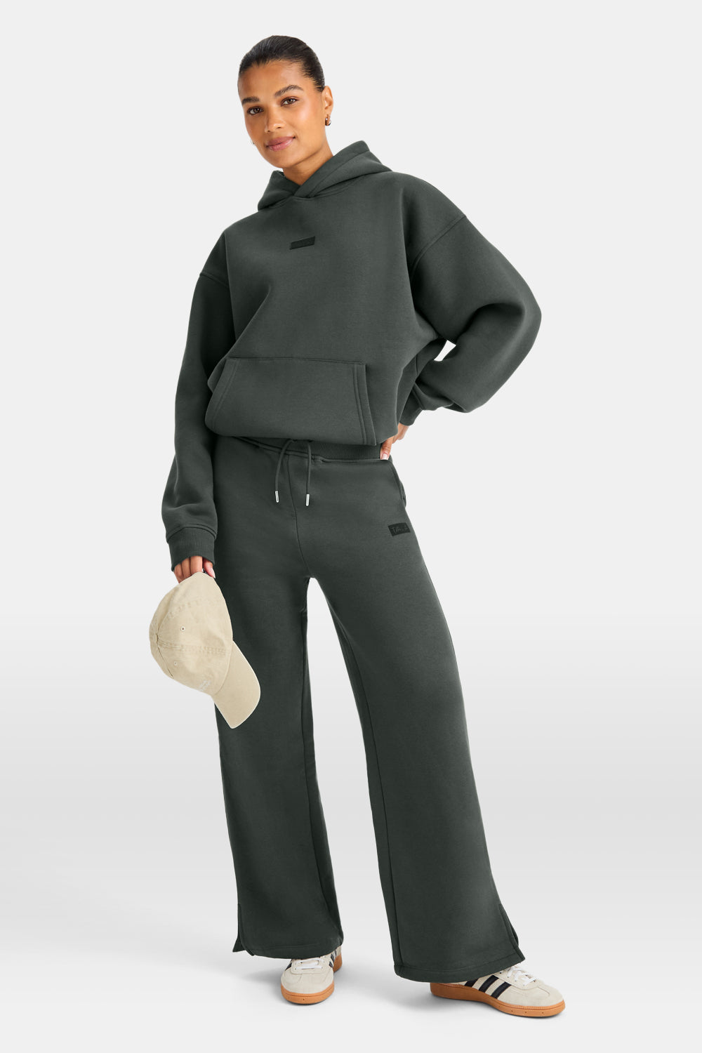 Wide Leg Jogger - Dark Moss