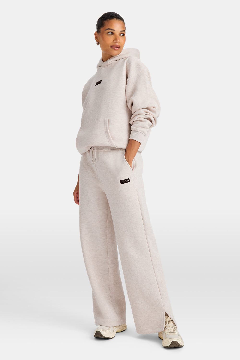 Wide Leg Jogger - Oat Marl