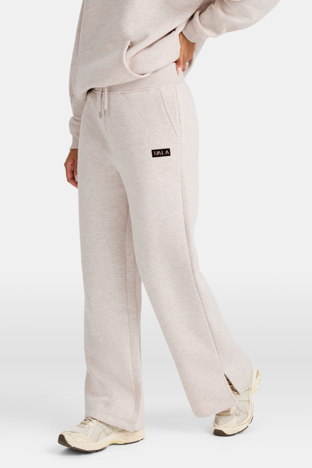 Wide Leg Jogger - Oat Marl