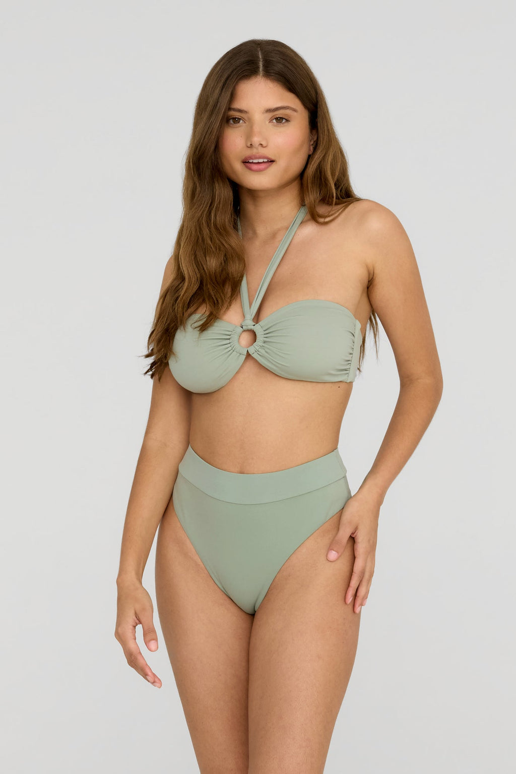 Marnie Multiway Bandeau Ring Bikini Top - Sage