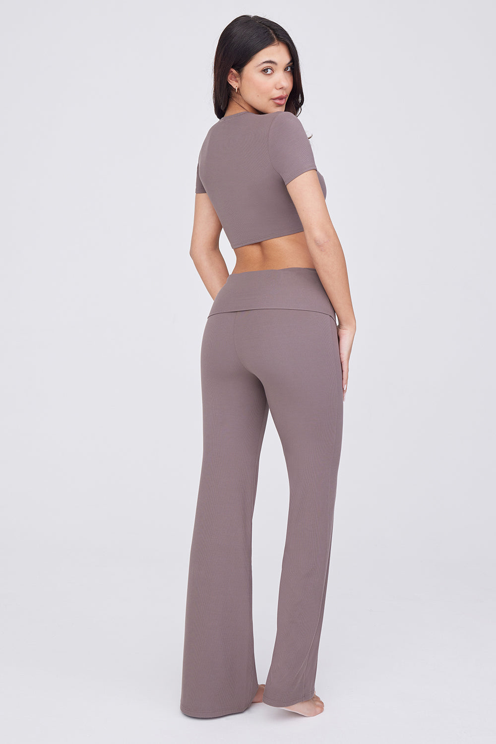 365 Sculpting Lounge Flared Trousers - Mocha