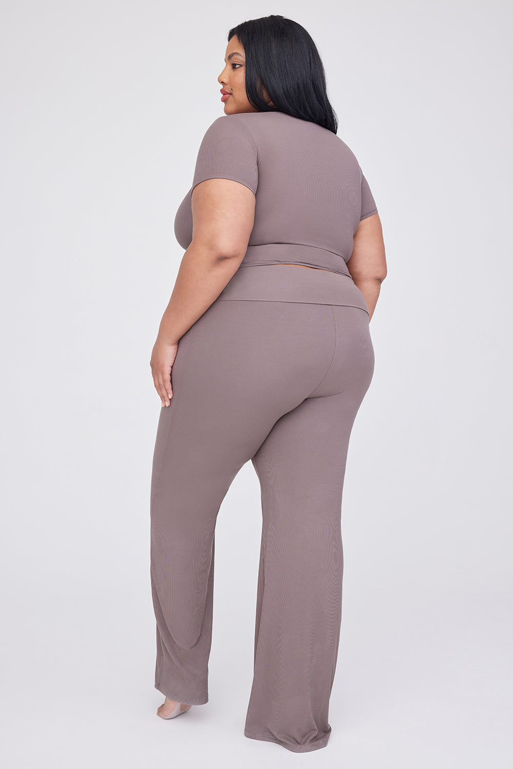 365 Sculpting Lounge Flared Trousers - Mocha