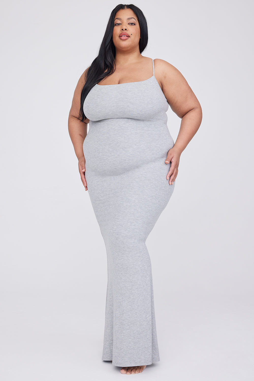 365 Sculpting Lounge Cami Maxi Dress - Grey Marl