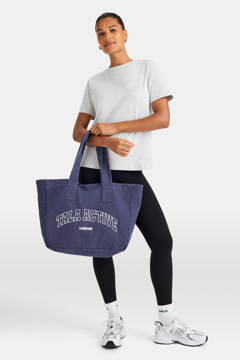 TALA Active Applique Tote Bag - Washed Denim