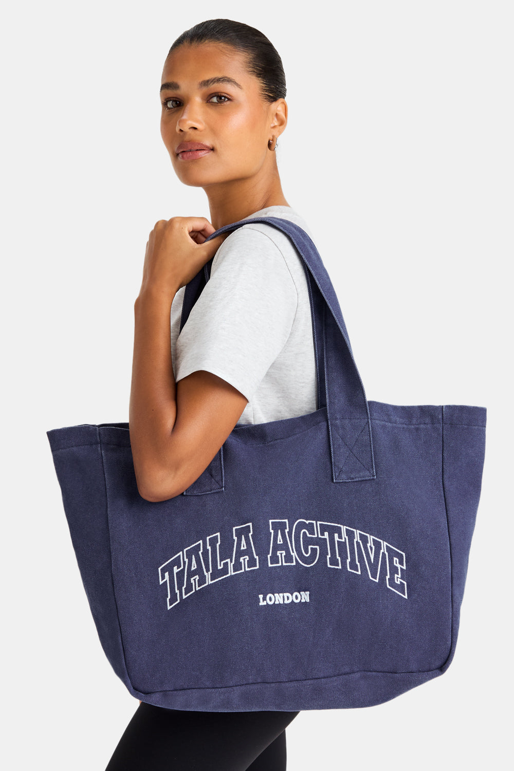 TALA Active Applique Tote Bag - Washed Denim
