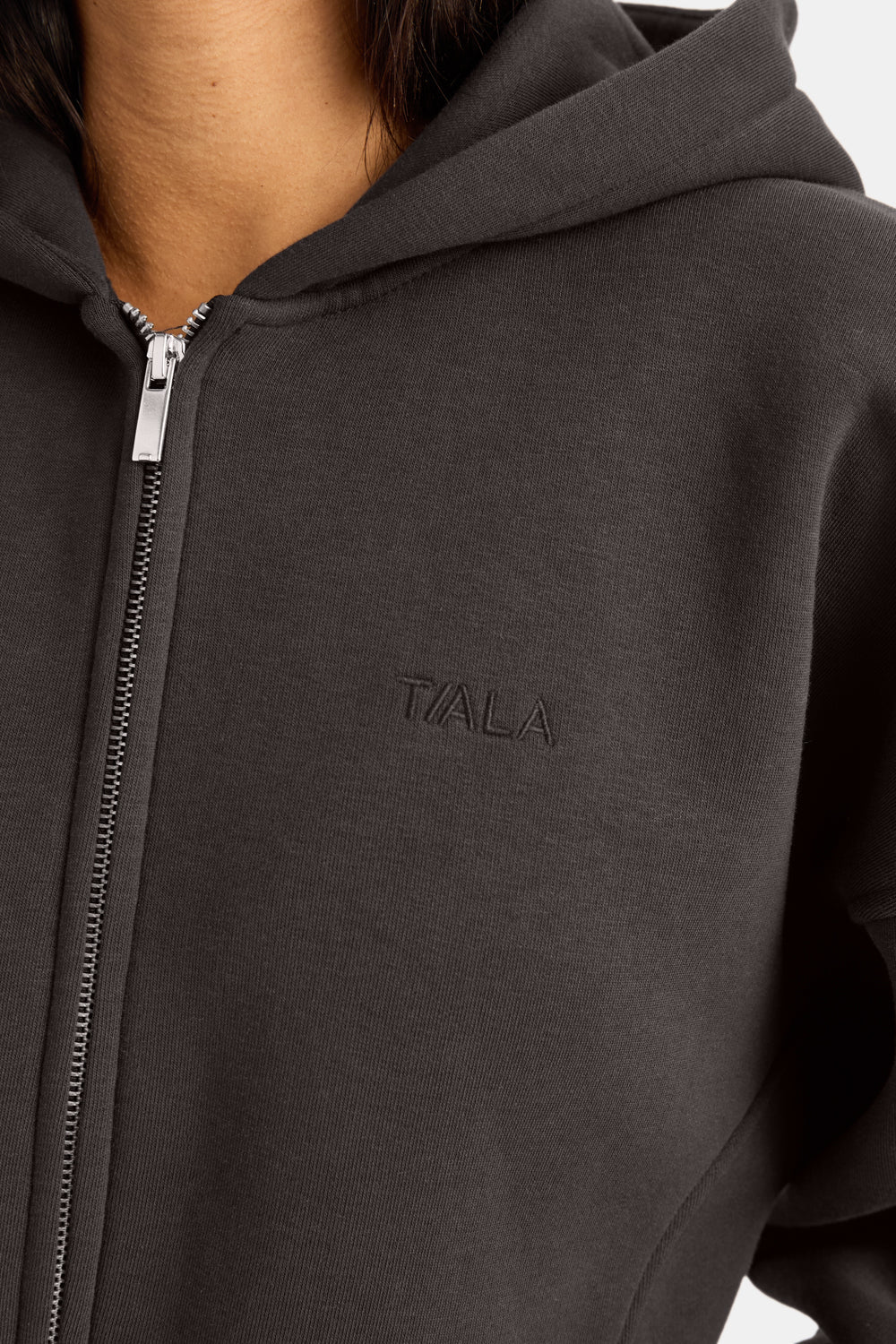 Cocoon Zip Through Hoodie - Americano