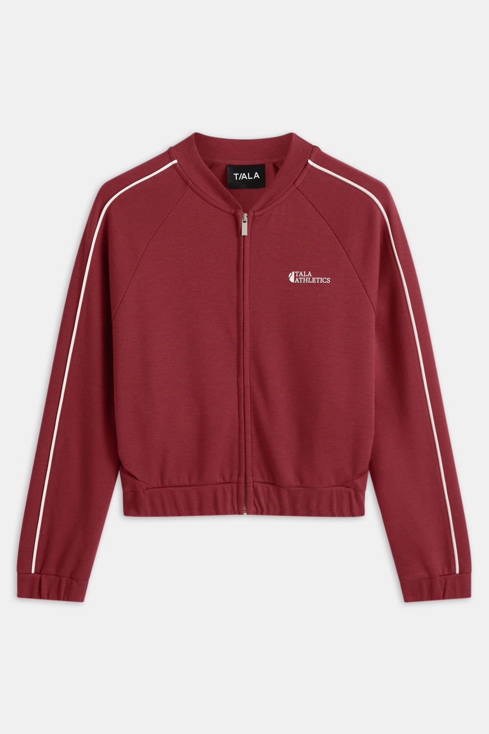 Contrast Piping Track Jacket - Vintage Red