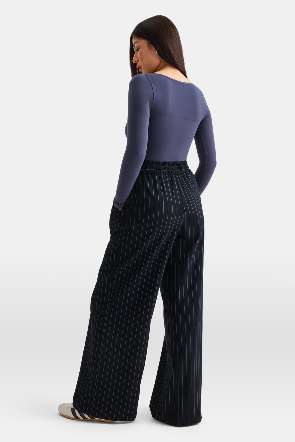 Everyday Tailoring Drawstring Trousers - Navy Stripe