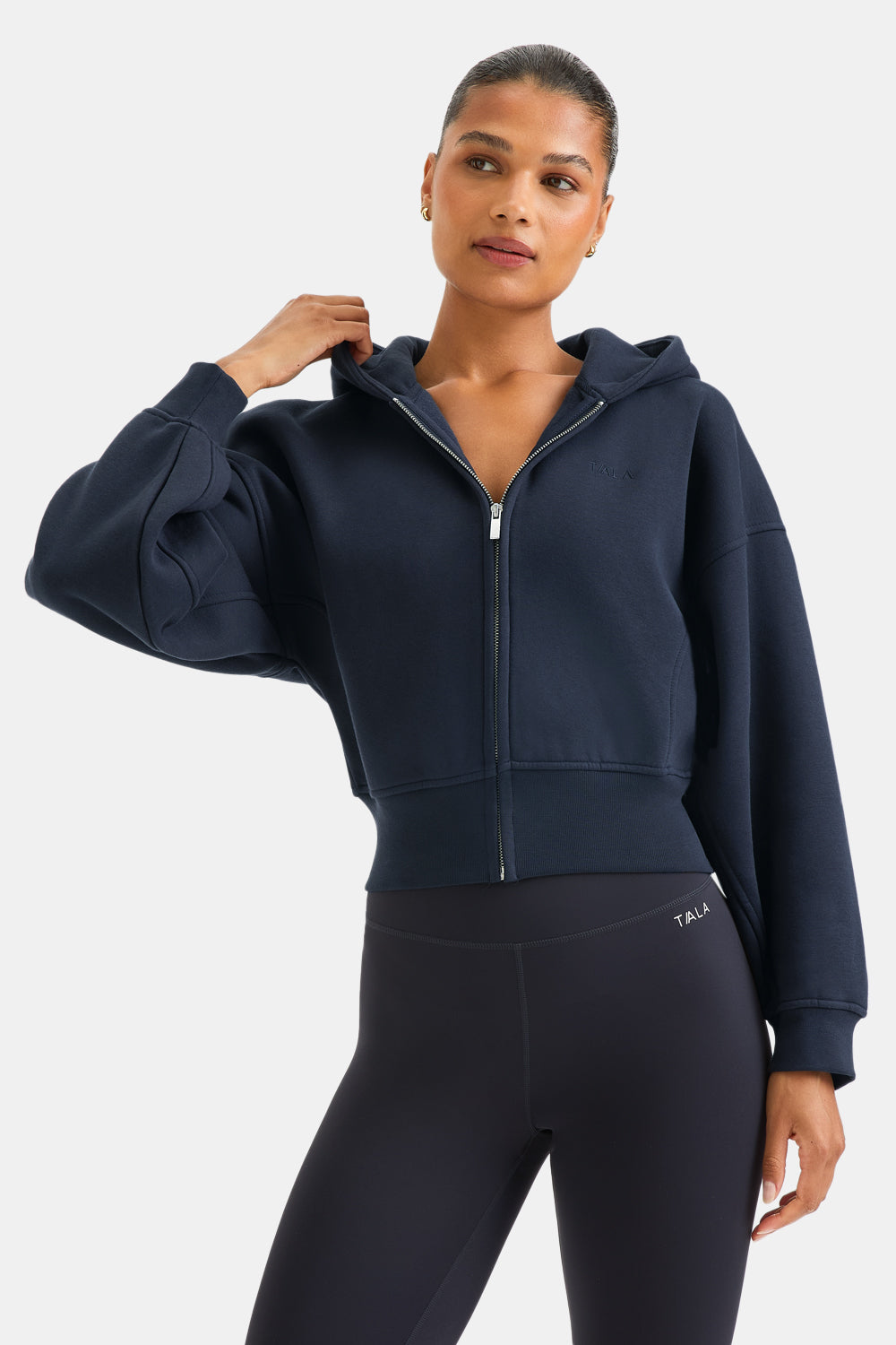 Cocoon Zip Through Hoodie - Midnight Navy