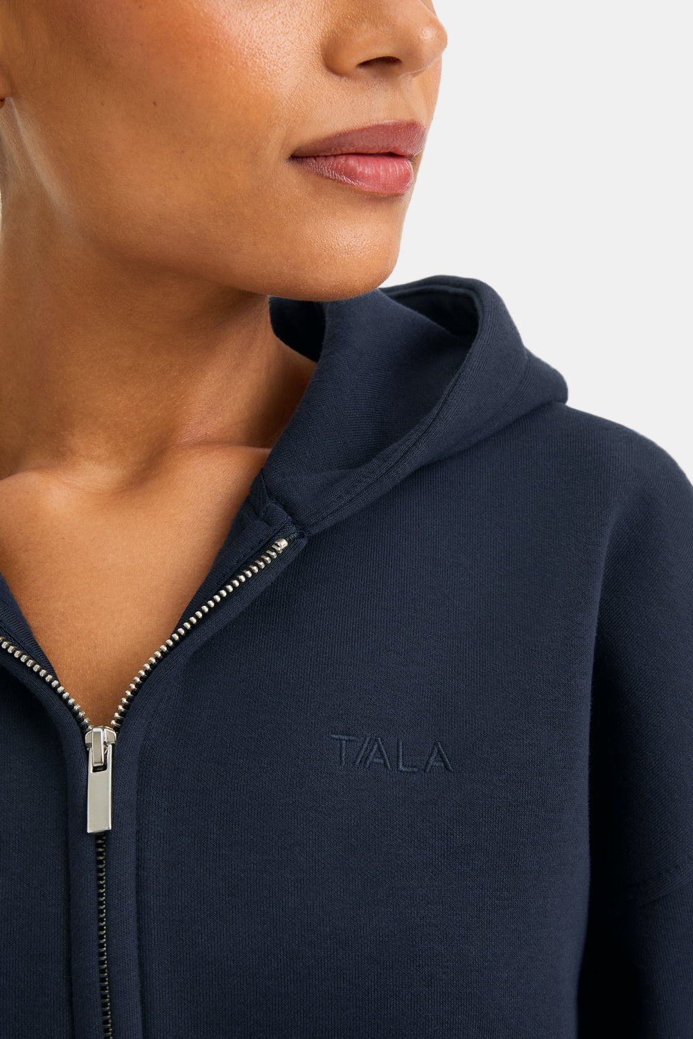 Cocoon Zip Through Hoodie - Midnight Navy