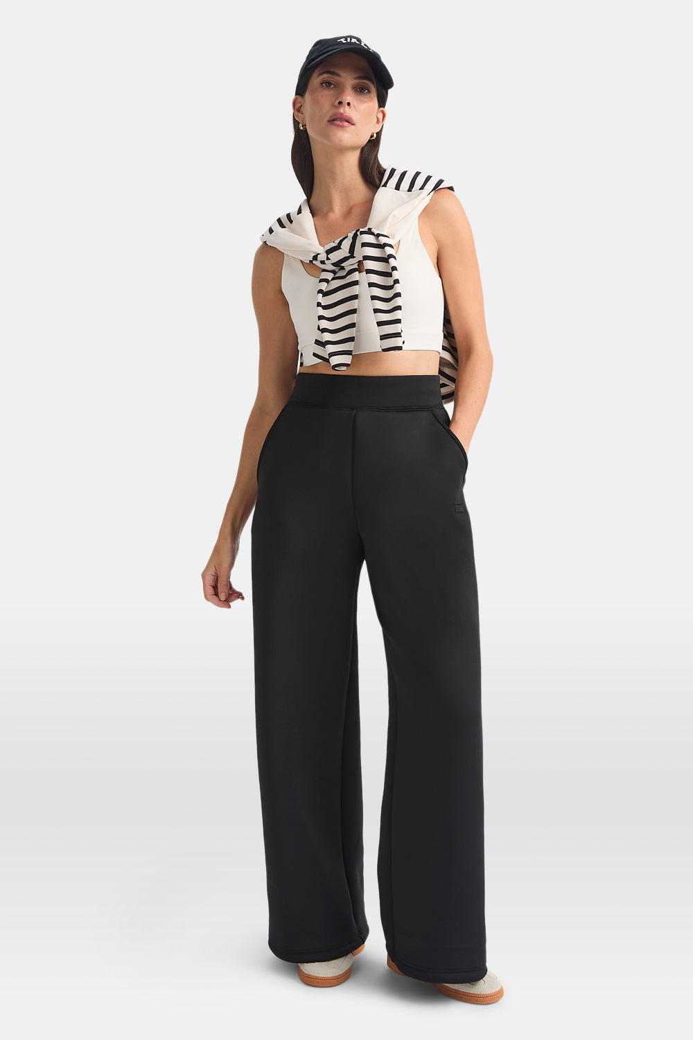 Spacer Wide Leg Jogger - Black