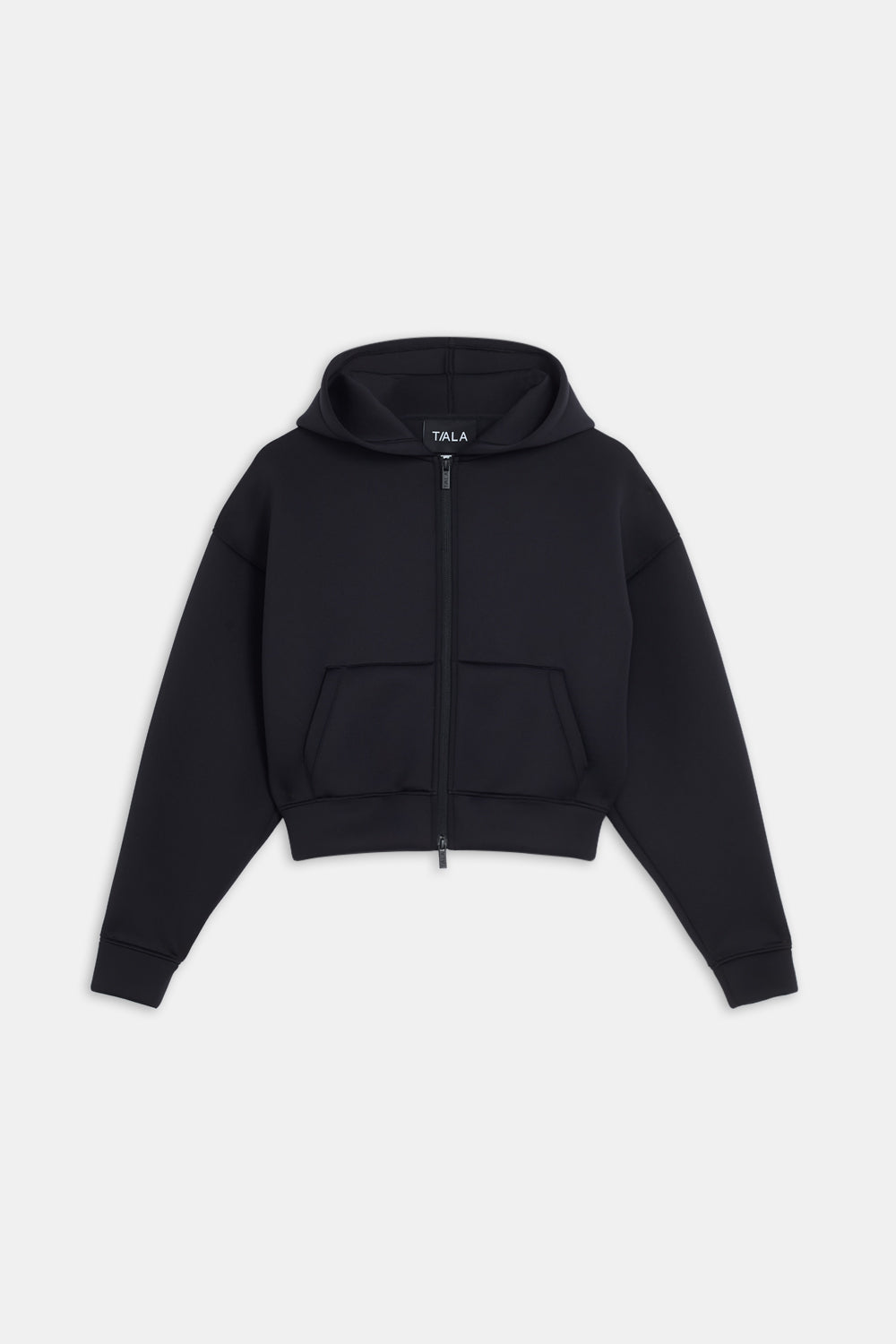 Spacer Zip Through Hoodie - Black