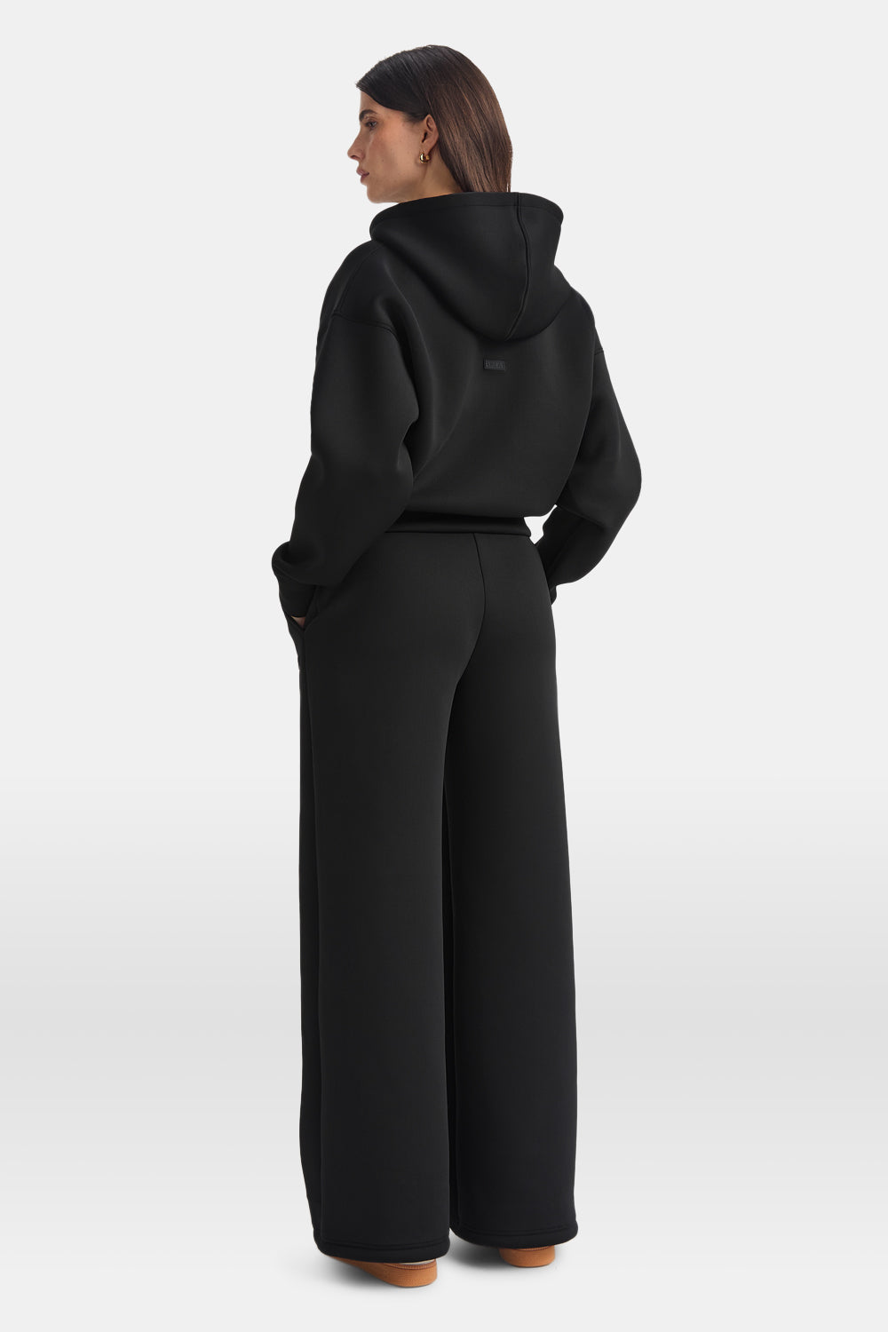 Spacer Zip Through Hoodie - Black