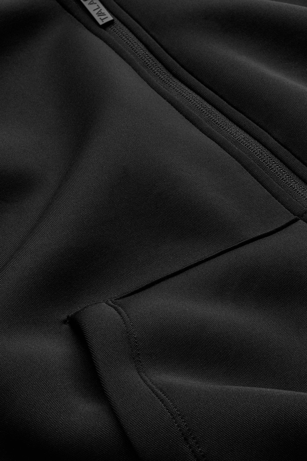 Spacer Zip Through Hoodie - Black