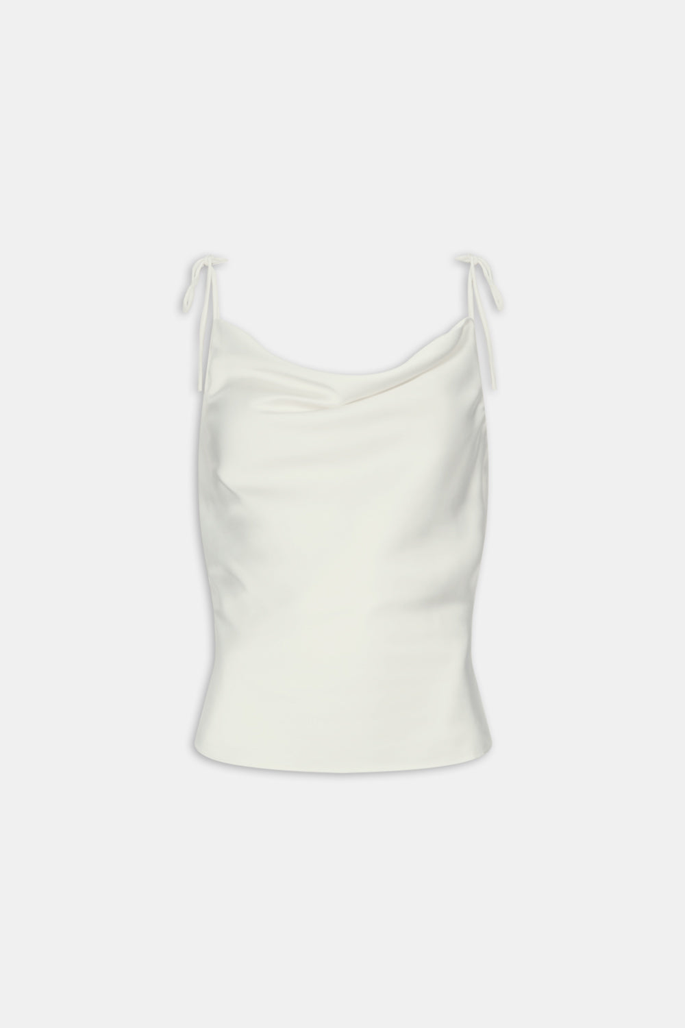 Silky Cowl Neck Top - Diamond White