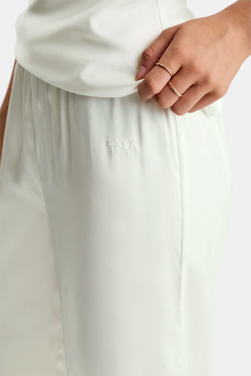 Silky Wide Leg Trouser - Diamond White