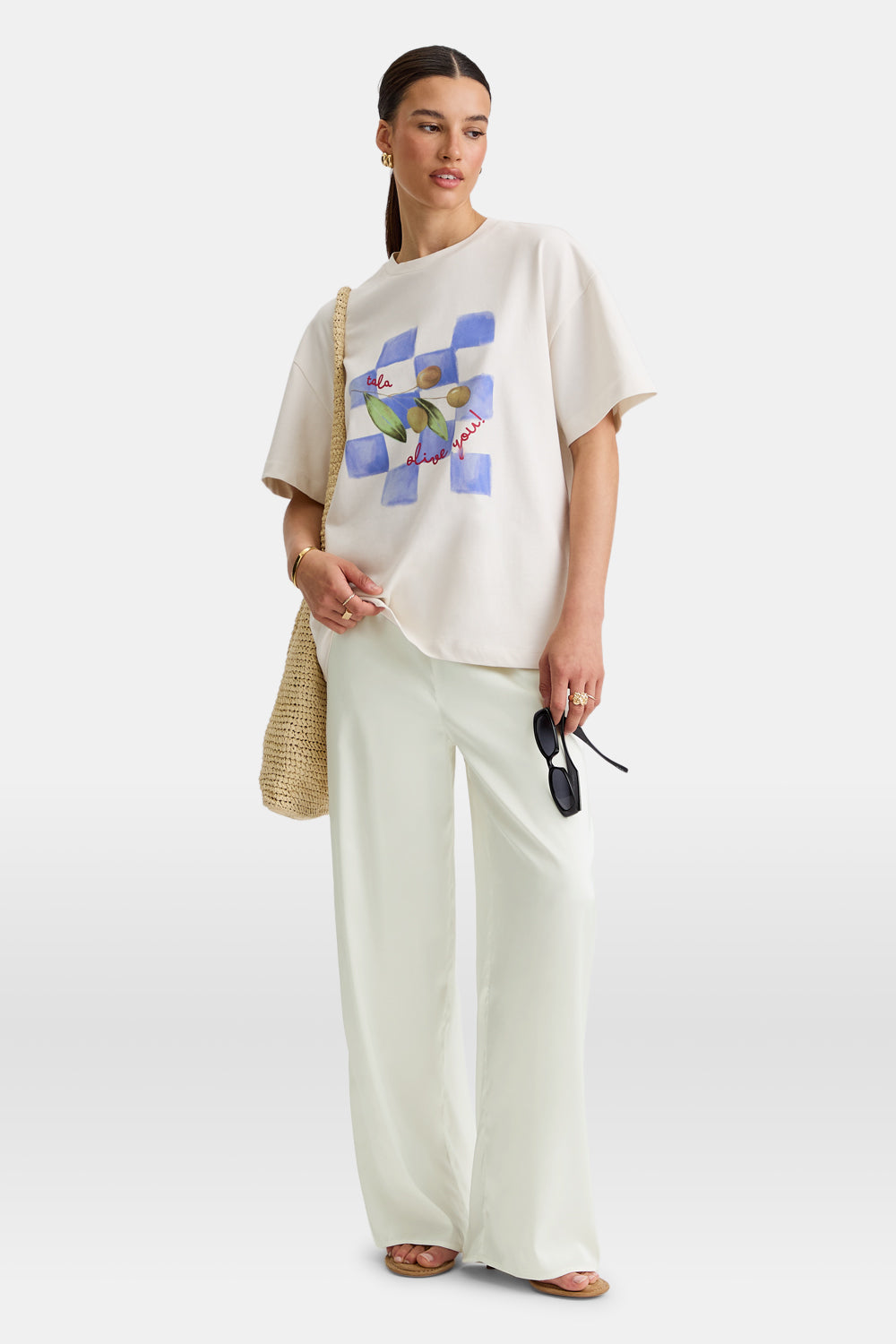 Silky Wide Leg Trouser - Diamond White