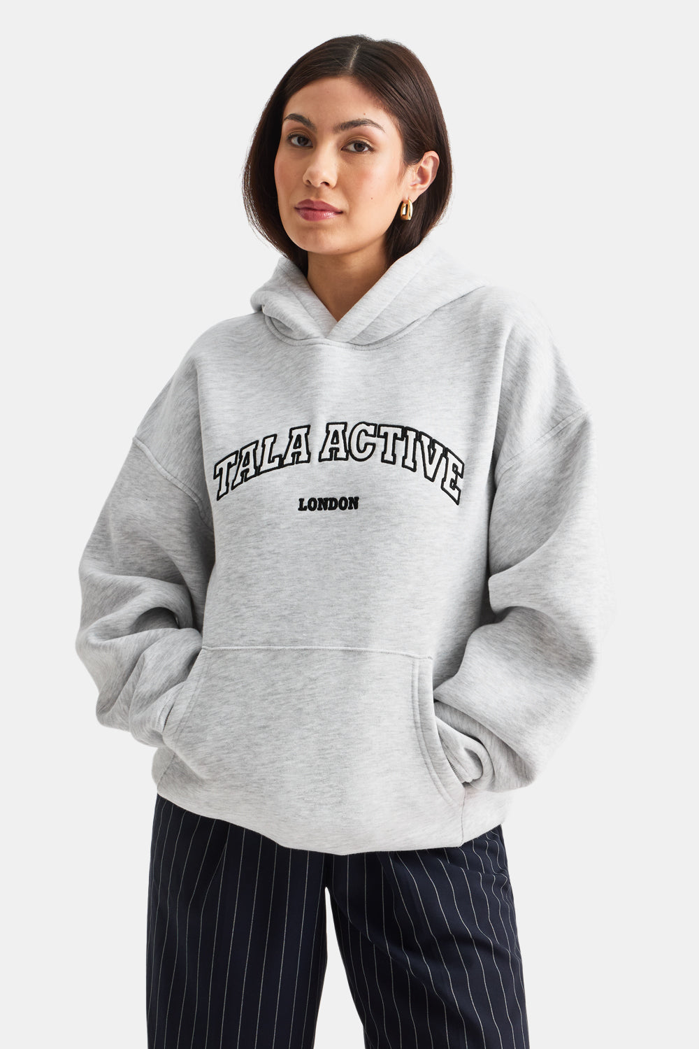 TALA Active Applique Hoodie - Grey Marl