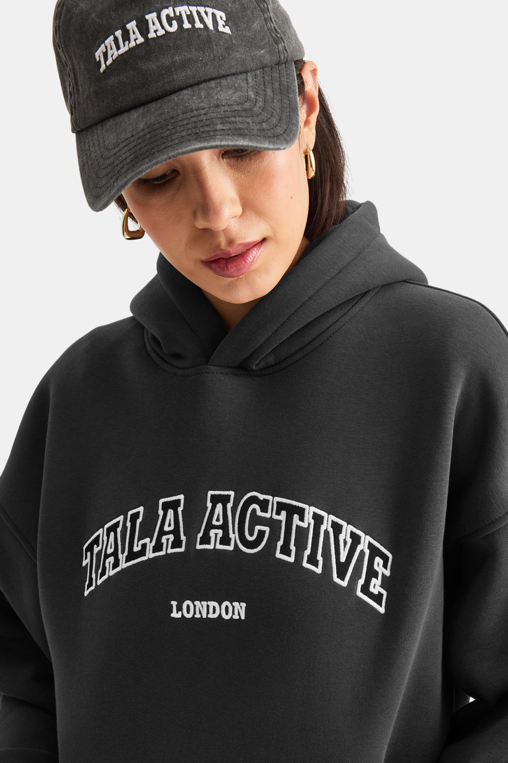 TALA Active Applique Hoodie - Vintage Black