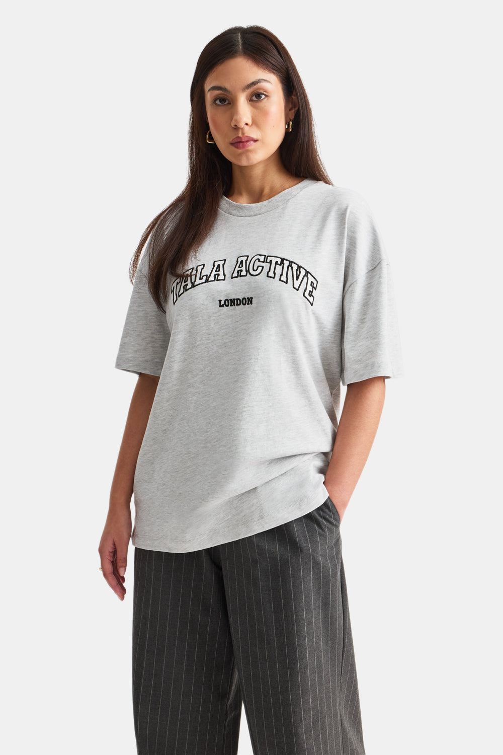 TALA Active Applique Tee - Grey Marl