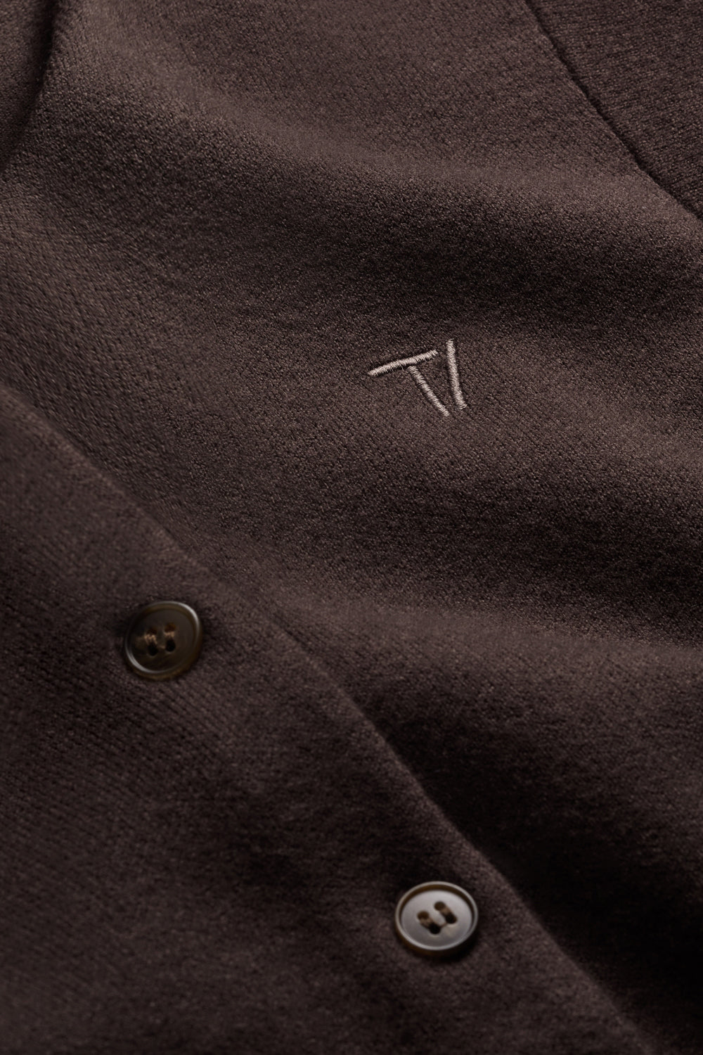 Knit-Waisted Crew Neck Cardigan - Americano