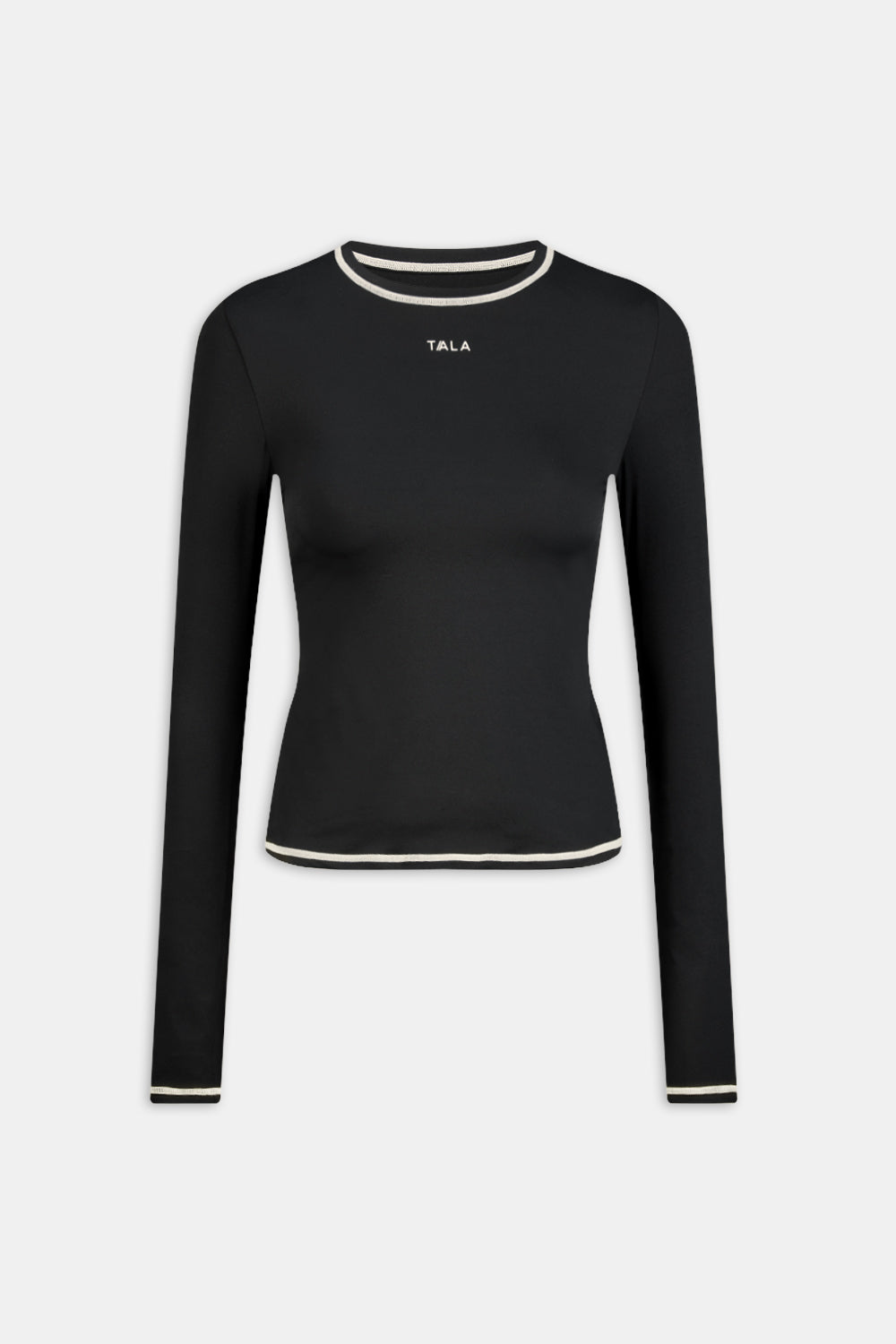 UltraLite Contrast Stitch Long Sleeve Active Top - Black