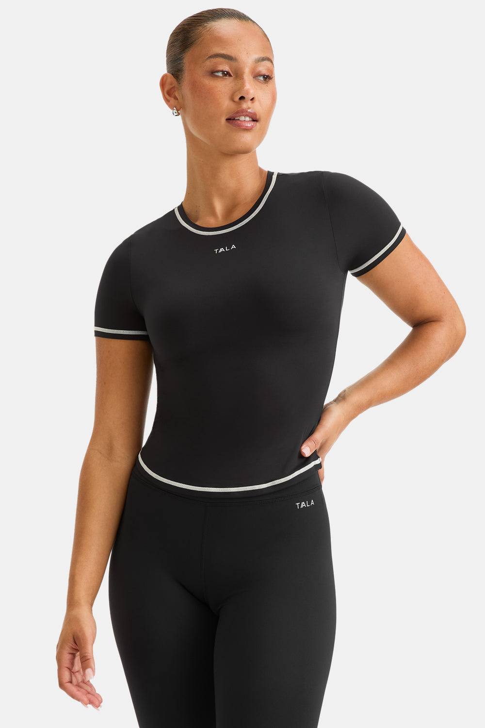 UltraLite Contrast Stitch Active T-Shirt - Black